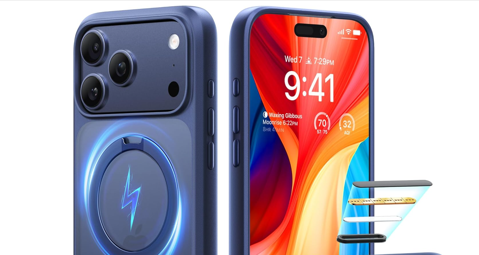 Torras Clear Ostand Case for iPhone 17 Pro Max